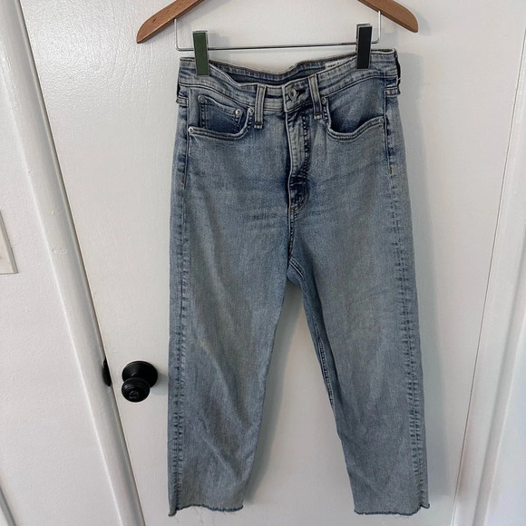 rag & bone Denim - Rag & Bone Super High Rise Ankle Cigarette Light Wash Jeans Size 27